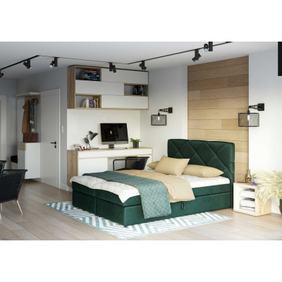 Manželská posteľ s prešívaním KATRIN 160x200, zelená 1
