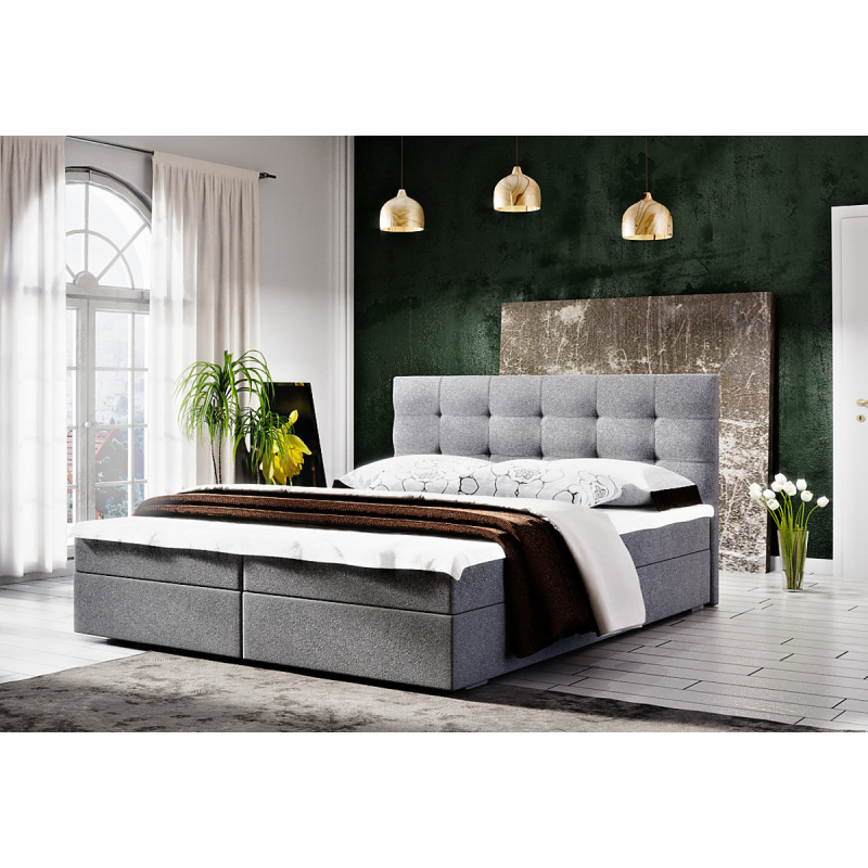 Moderná posteľ s úložným priestorom 140x200 STIG II - šedá