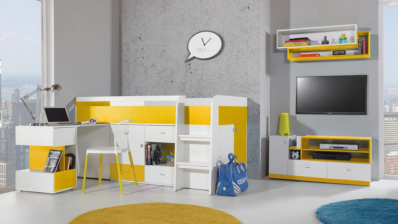 Dizajnová detská izba s vyvýšenou posteľou