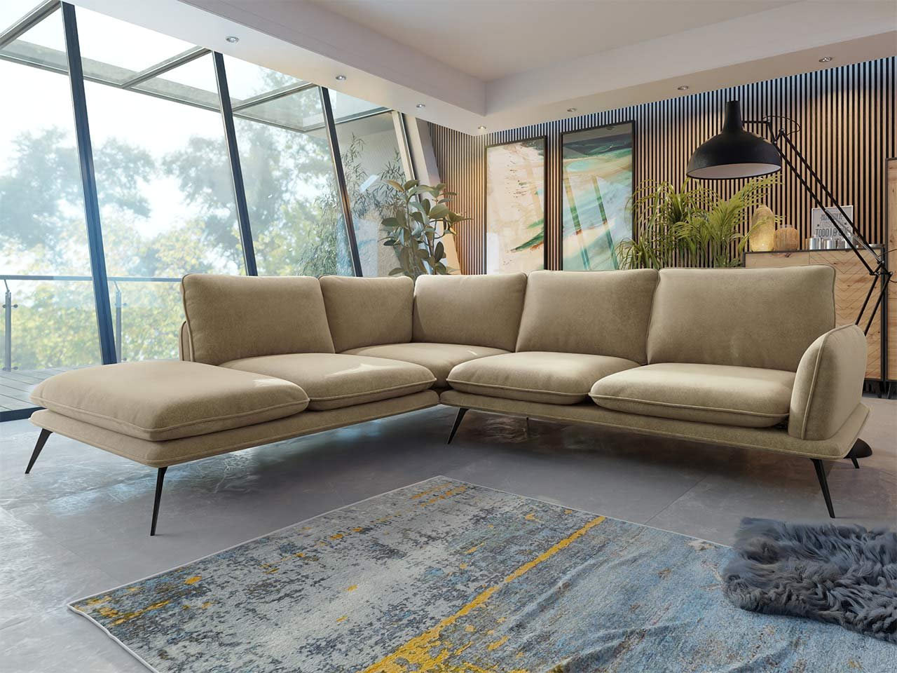 Dizajnová béžová sedačka podčiarkne štýl vašej obývačky