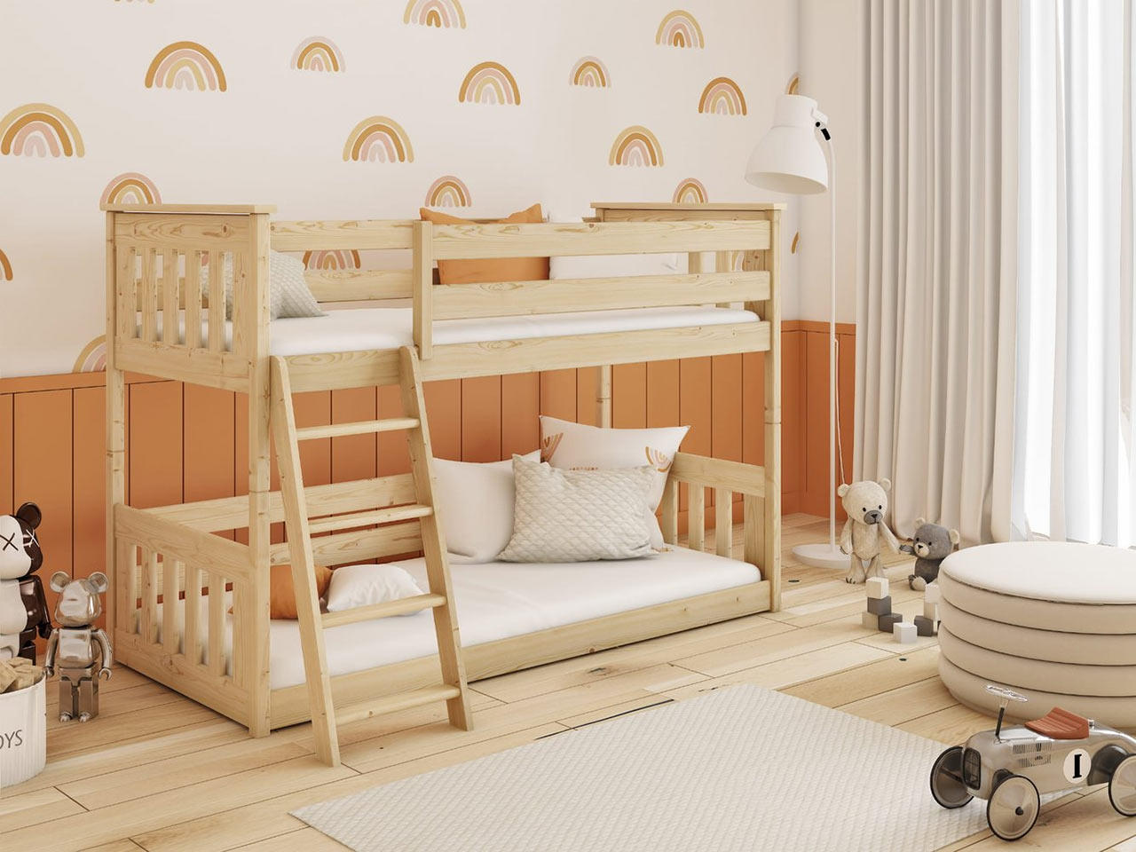 Drevená dvojposchodová posteľ do detskej izby