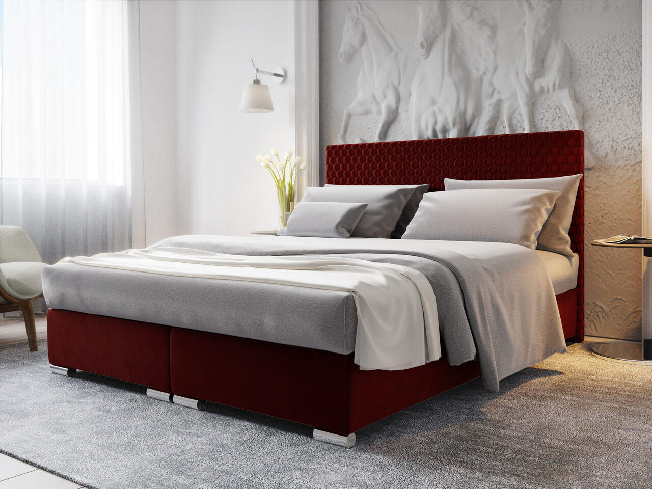 Dizajnová manželská posteľ HENIO