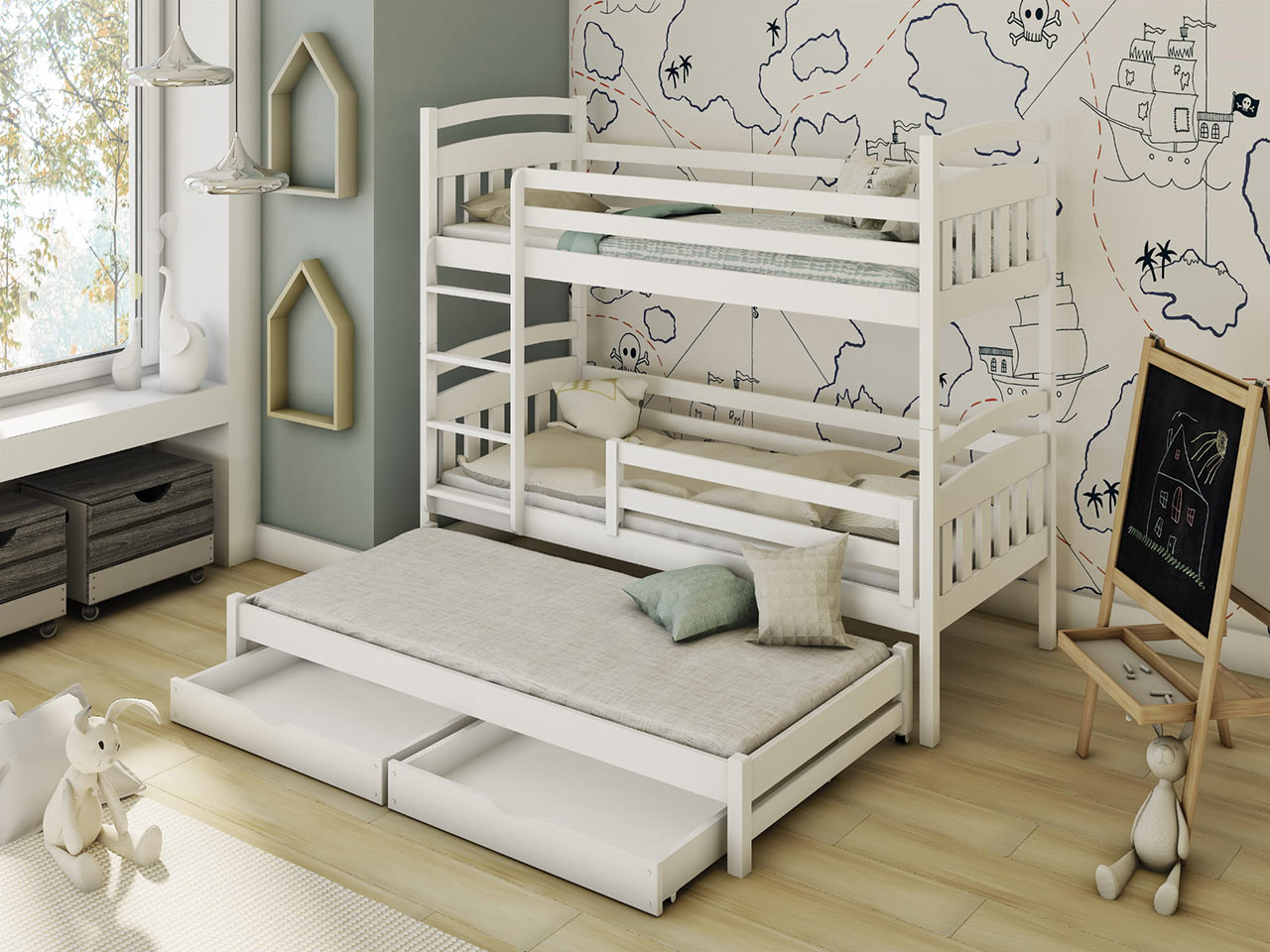 Poschodová posteľ je ideálna voľba do spoločnej izbičky pre súrodencov